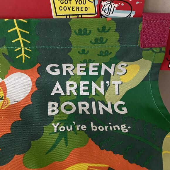 Blue Q Aprons Retro Greens Aren’t Boring Flatter Fit You’re Apron Gardening New - Picture 2 of 5